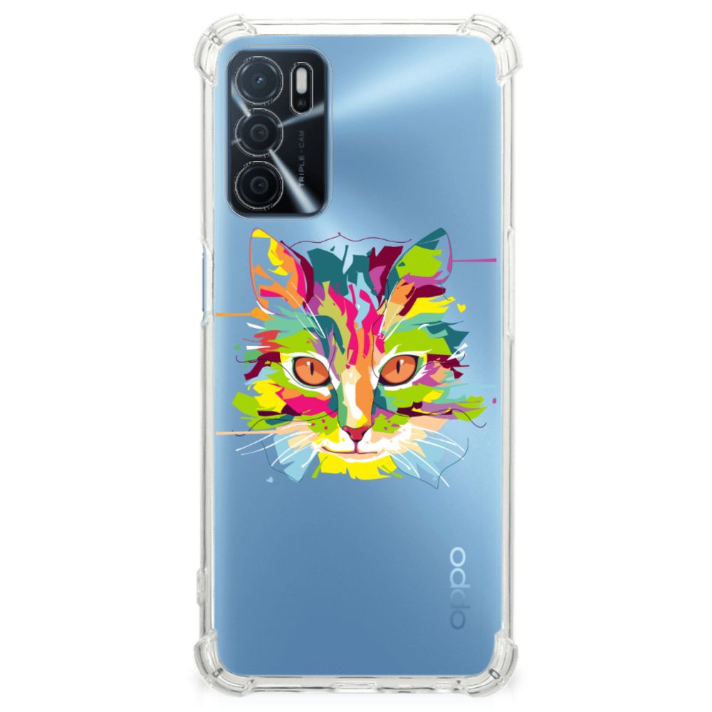 OPPO A16 | A16s | A54s Stevig Bumper Hoesje Cat Color B2C Telecom