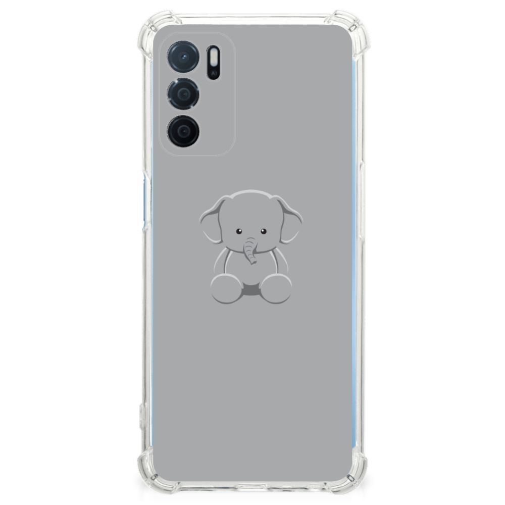 OPPO A16 | A16s | A54s Stevig Bumper Hoesje Grijs Baby Olifant B2C Telecom