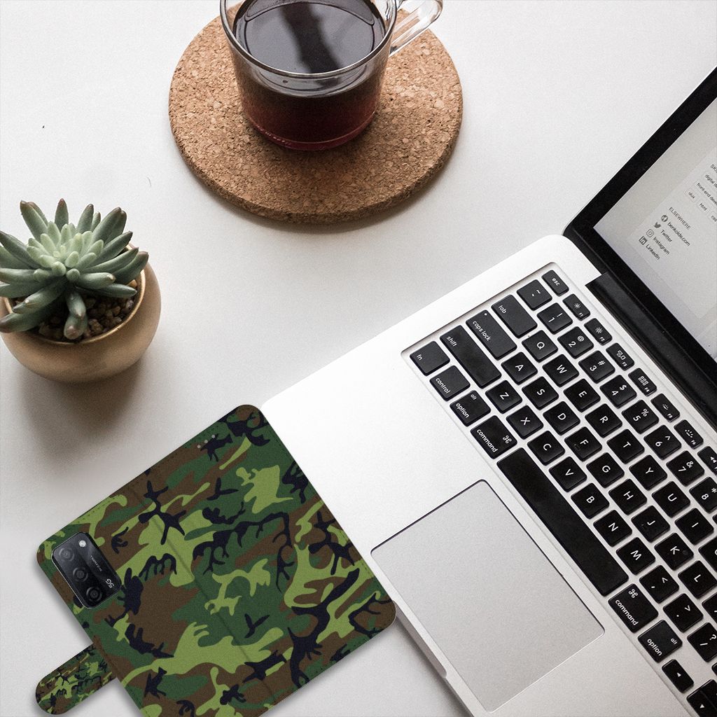 OPPO A16/A16s/A54s Telefoon Hoesje Army Dark