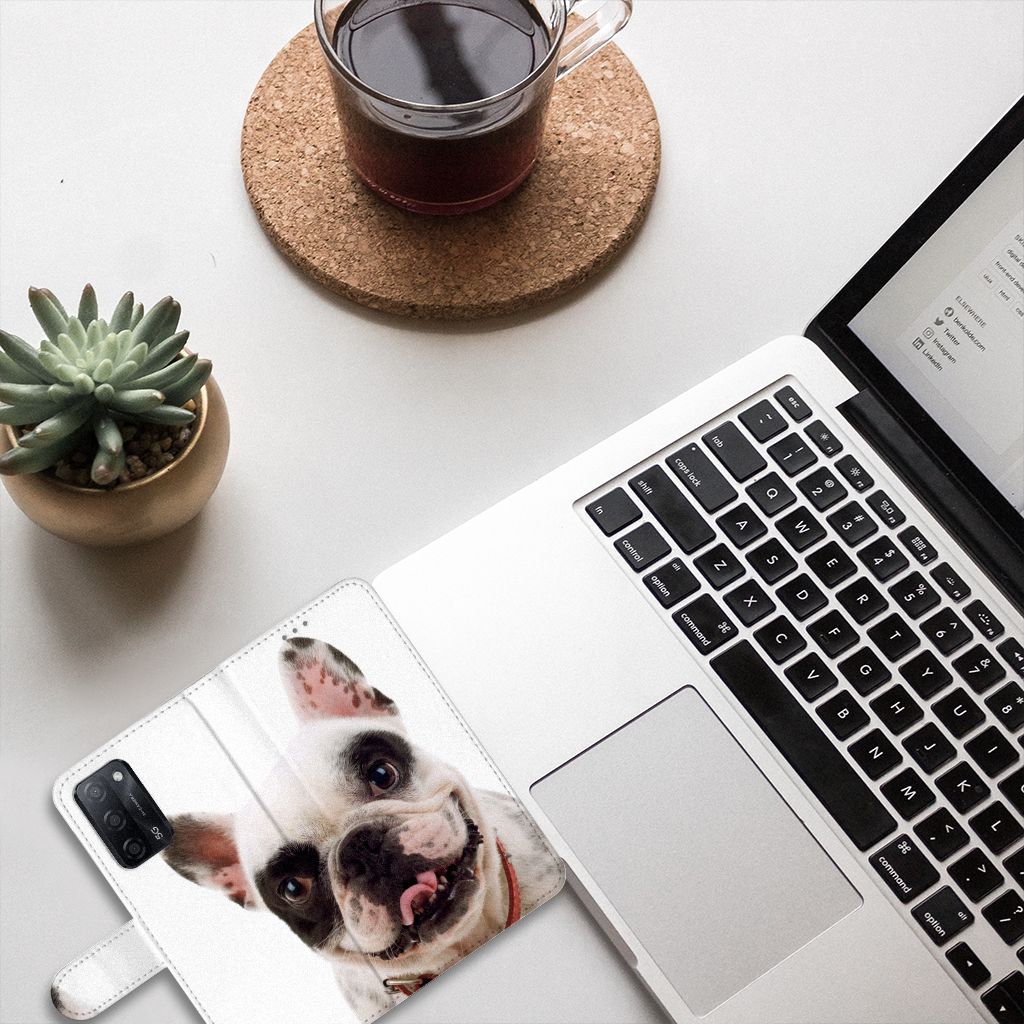 OPPO A16/A16s/A54s Telefoonhoesje met Pasjes Franse Bulldog