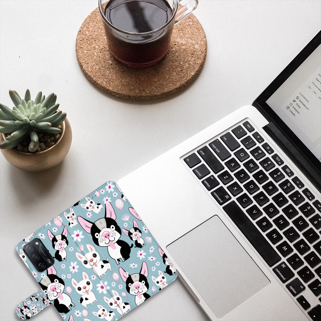 OPPO A16/A16s/A54s Telefoonhoesje met Pasjes Hondjes