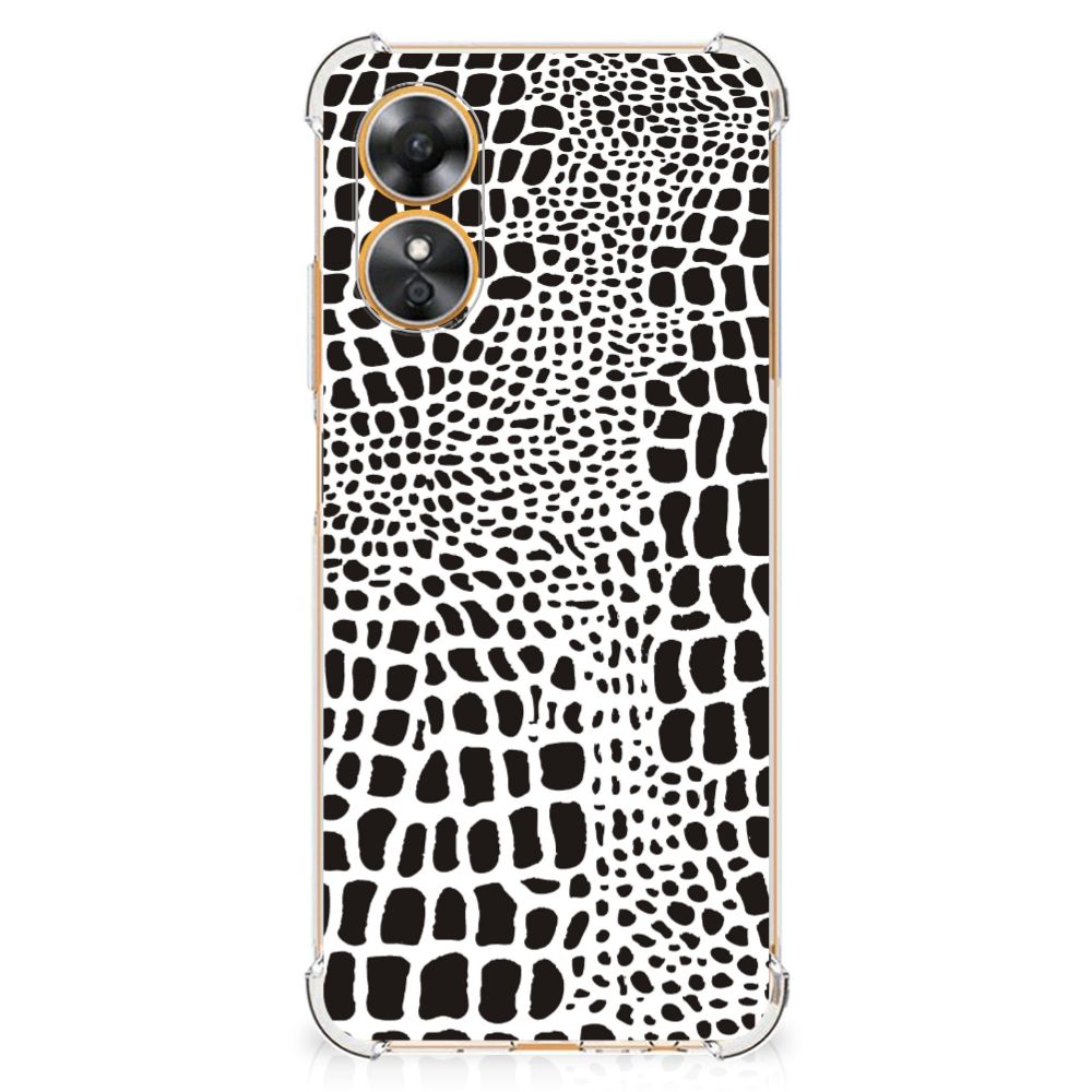 OPPO A17 Case Anti-shock Slangenprint design achterkant