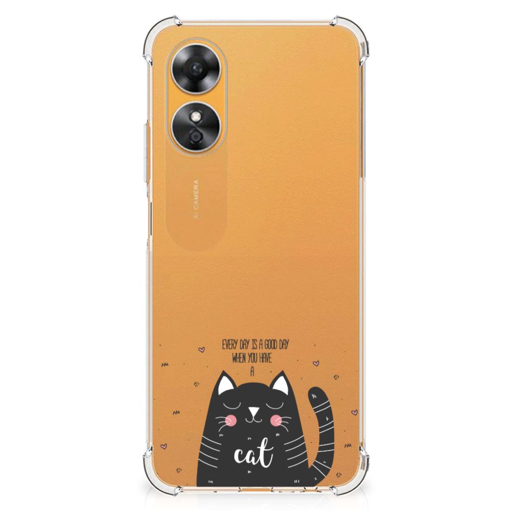 OPPO A17 Stevig Bumper Hoesje Cat Good Day B2C Telecom