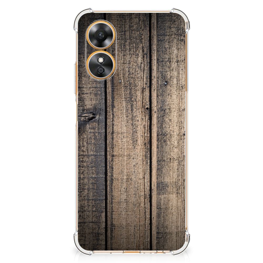 OPPO A17 Stevig Telefoonhoesje Steigerhout B2C Telecom
