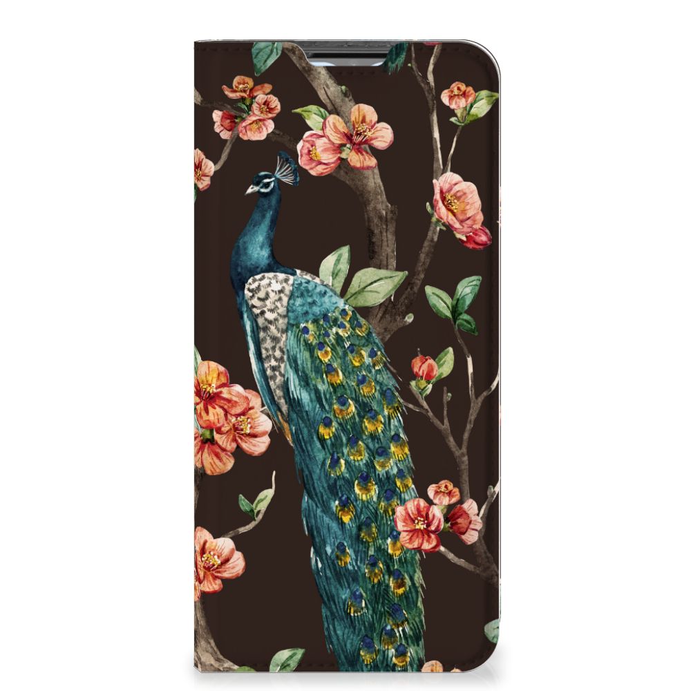 OPPO A54s | A16 | A16s Hoesje maken Pauw met Bloemen - B2C Telecom