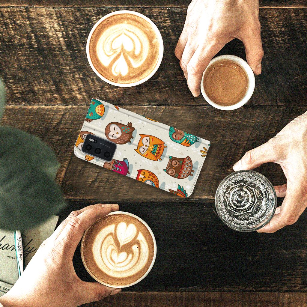 OPPO A54s | A16 | A16s Hoesje maken Vrolijke Uilen - B2C Telecom