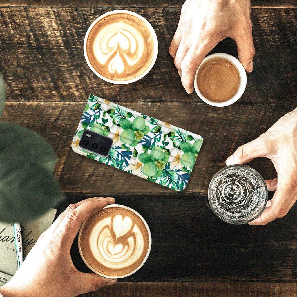 OPPO A54s | A16 | A16s Smart Cover Orchidee Groen - B2C Telecom