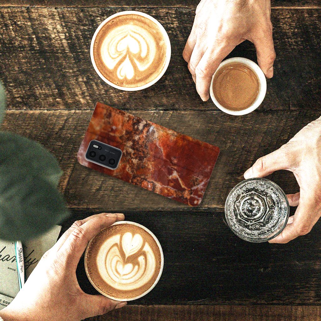 OPPO A54s | A16 | A16s Standcase Marmer Bruin - B2C Telecom