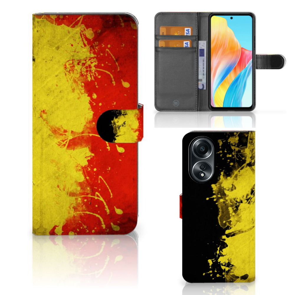 OPPO A58 4G Bookstyle Case België designkleurensplash aanzicht