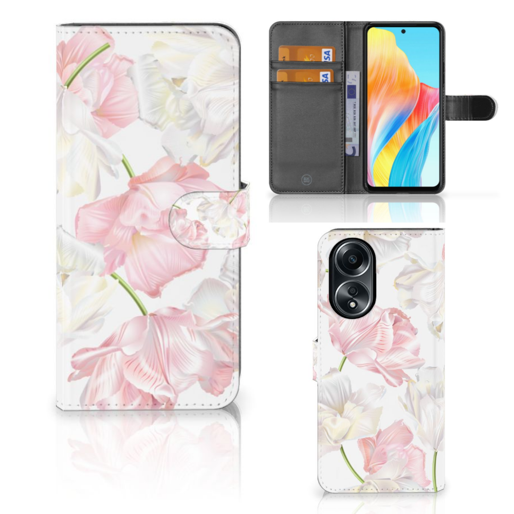OPPO A58 4G Hoesje Lovely Flowers hoesje design Lovely Flowers aanzicht