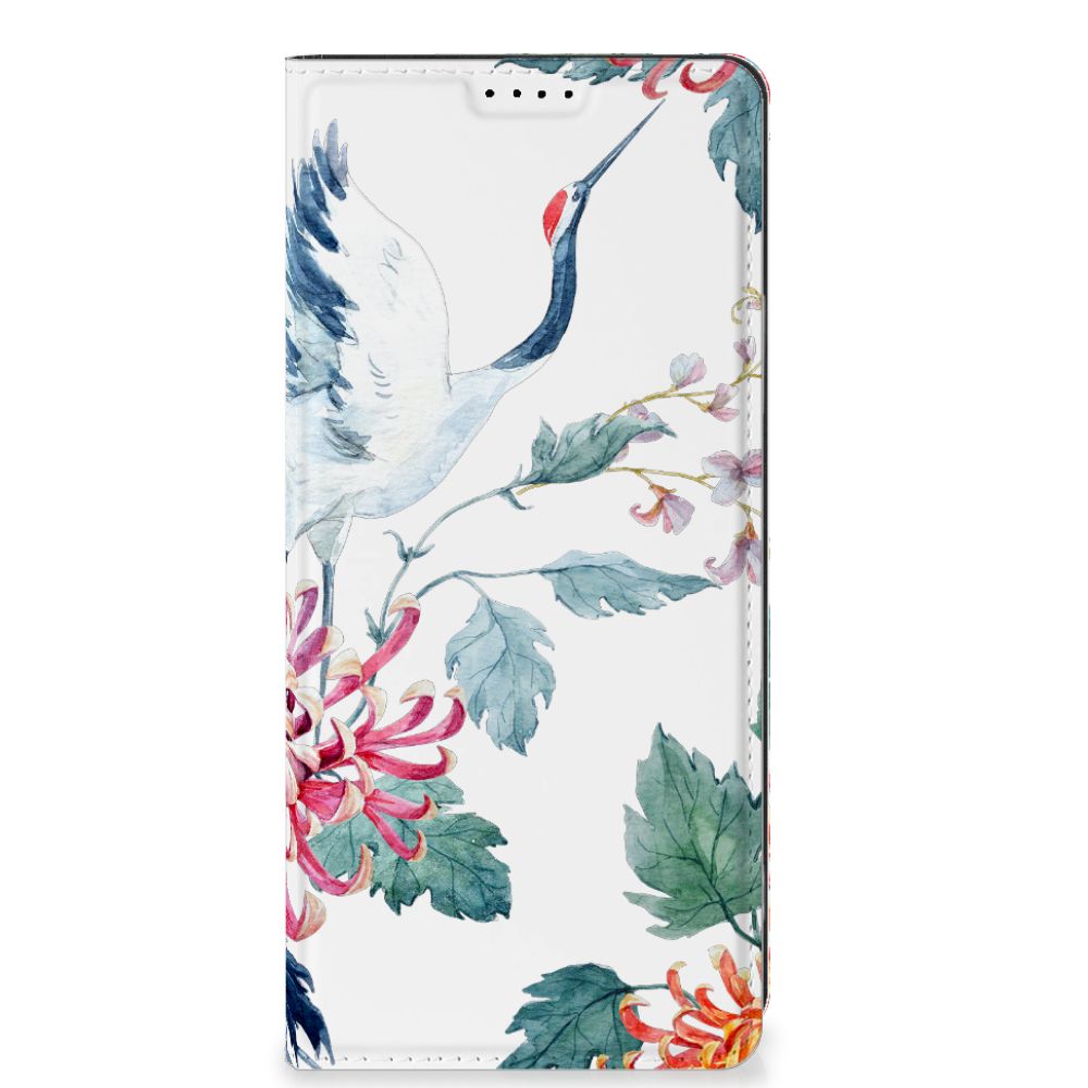 OPPO A58 4G Hoesje maken Bird Flowers design vogels bloemen voorkant