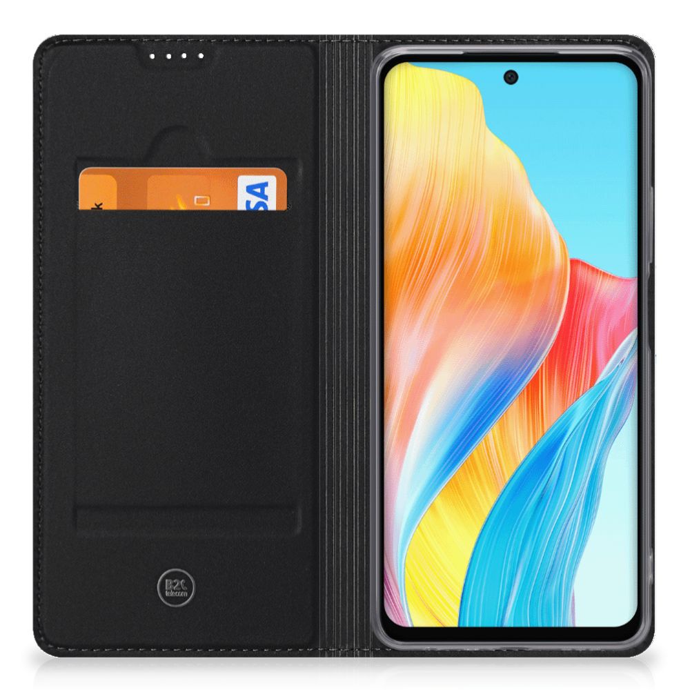OPPO A58 4G Magnet Case Lion Color telefoonhoesje binnenkant vakje pasje