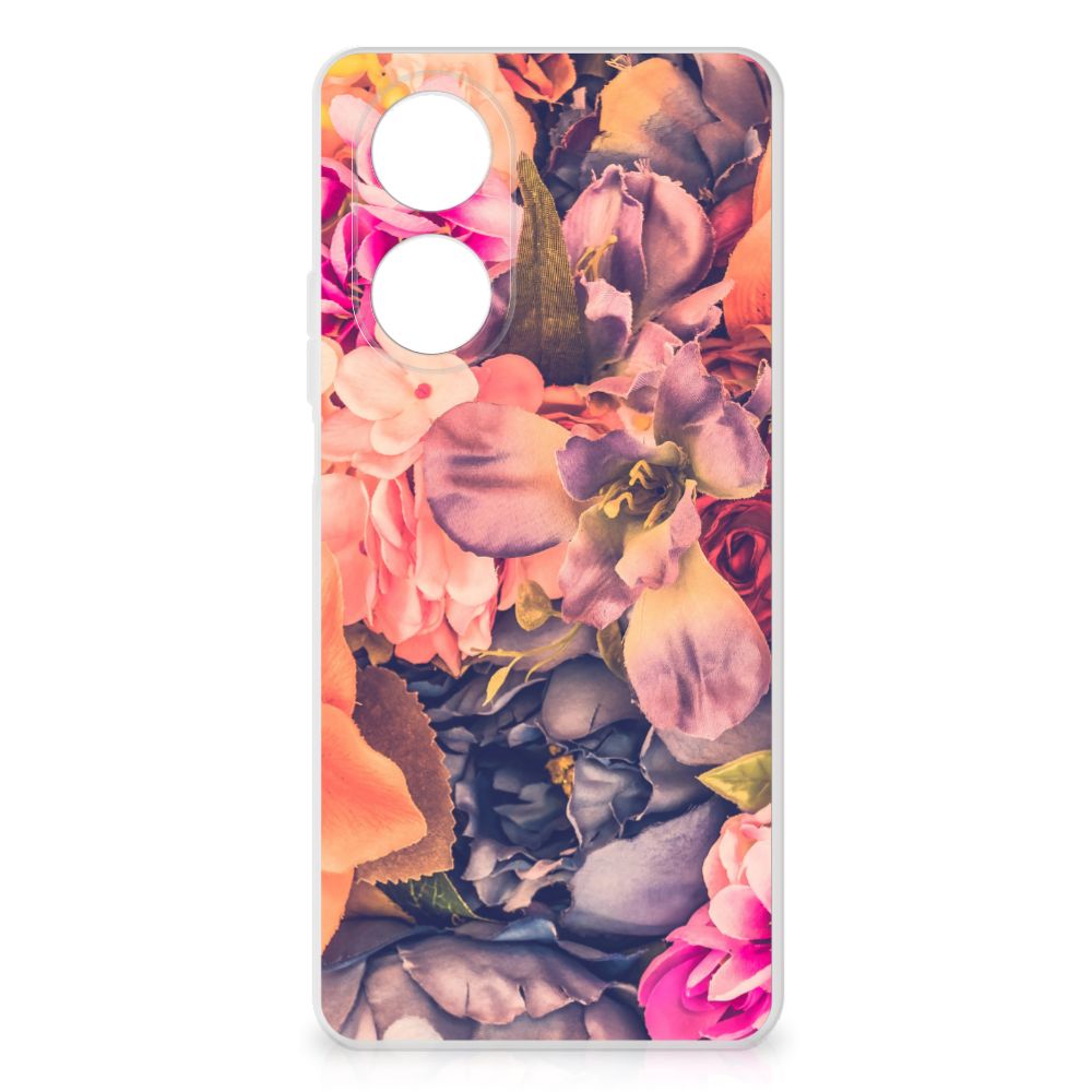 OPPO A58 4G TPU Case Bosje Bloemen bloemen design achteraanzicht