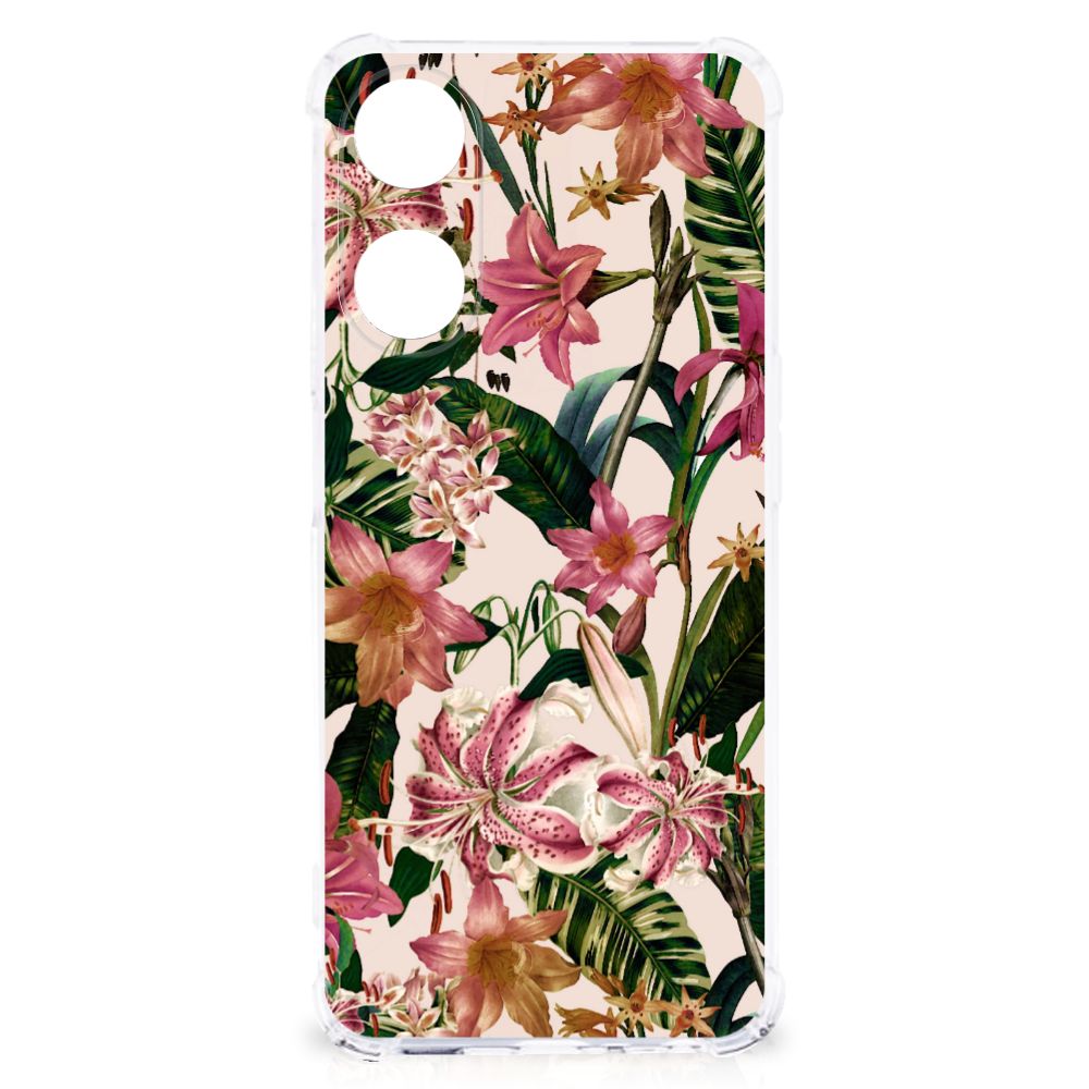 OPPO A58 | A78 5G Case Flowers bloemen design achteraanzicht