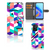 OPPO A76 | A96 Book Case Blokken Kleurrijk telefoonhoesje abstract design kleurrijk aanzicht