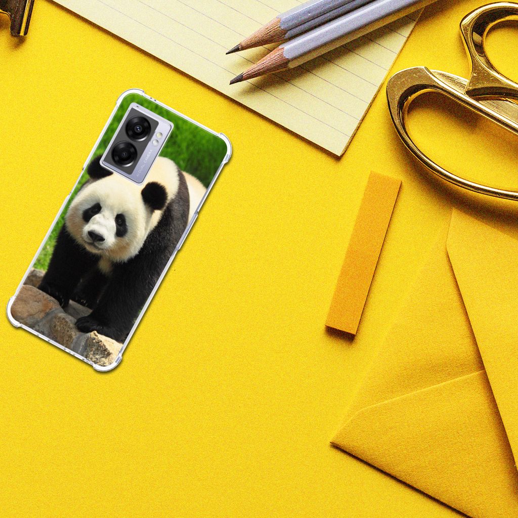 OPPO A77 5G | A57 5G Case Anti-shock Panda telefoonhoesje panda design aanzicht