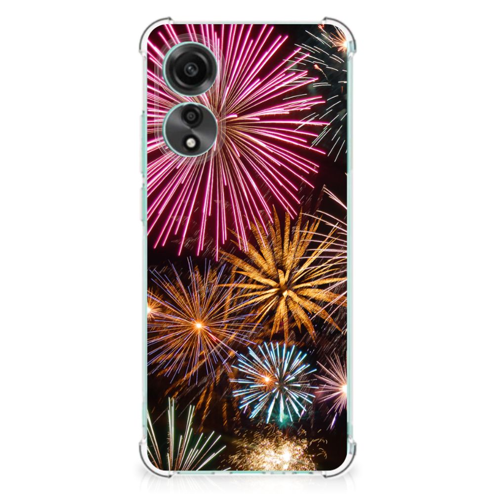 OPPO A78 4G Anti Shock Bumper Case Vuurwerk vuurwerk design voorkant