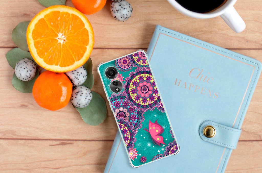 OPPO A78 4G Back Cover Cirkels en Vlinders B2C Telecom