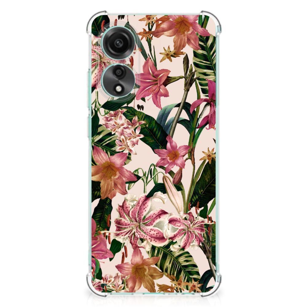 OPPO A78 4G Case Flowers bloemen design achterzijde