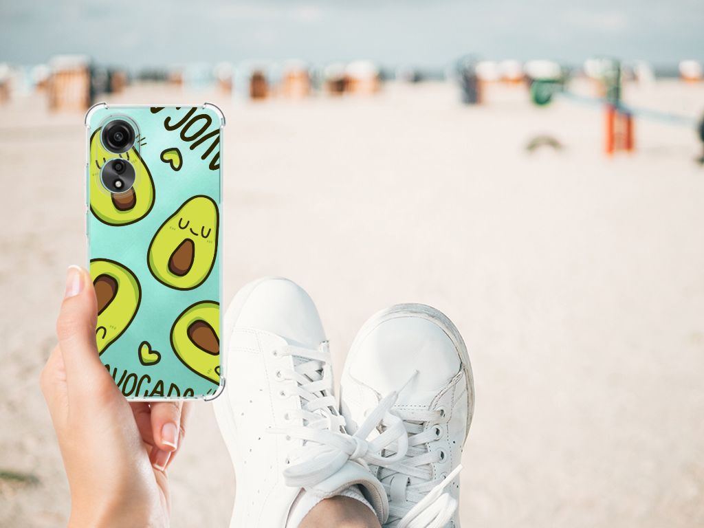OPPO A78 4G Stevig Bumper Hoesje Avocado Singing hand beach shoe