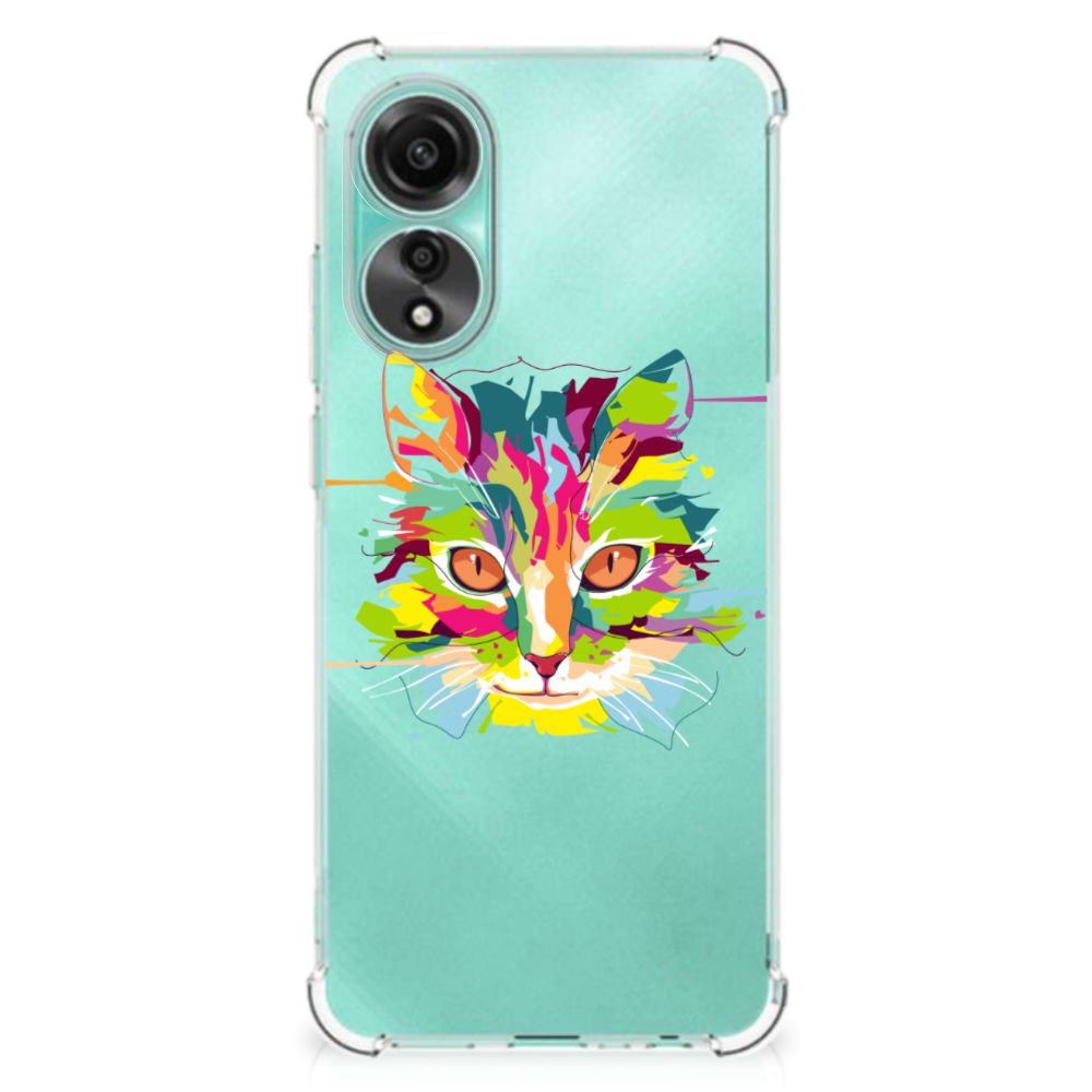 OPPO A78 4G Stevig Bumper Hoesje Cat Color B2C Telecom