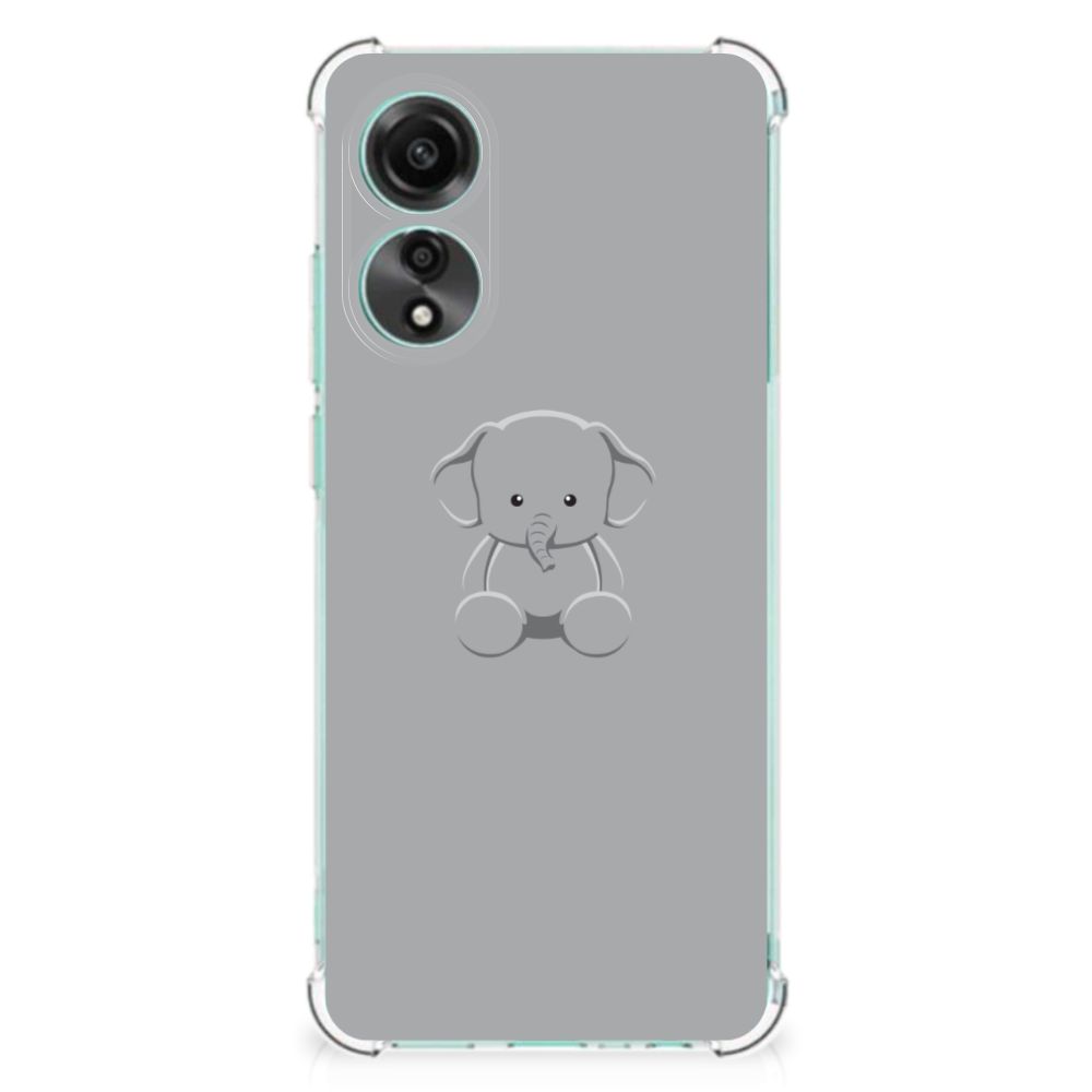OPPO A78 4G Stevig Bumper Hoesje Grijs Baby Olifant B2C Telecom