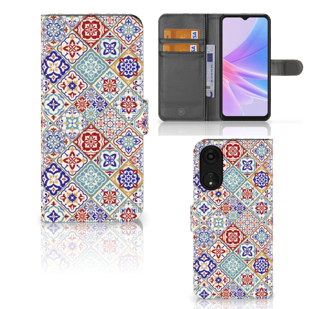 OPPO A78 5G | A58 5G Bookcase Tiles Color boekcase design tegels aanzicht