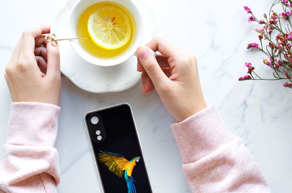 OPPO A78 5G | A58 5G TPU Hoesje Papegaai met kleurrijke papegaai print, bescherming en stijl voor jouw smartphone đ.