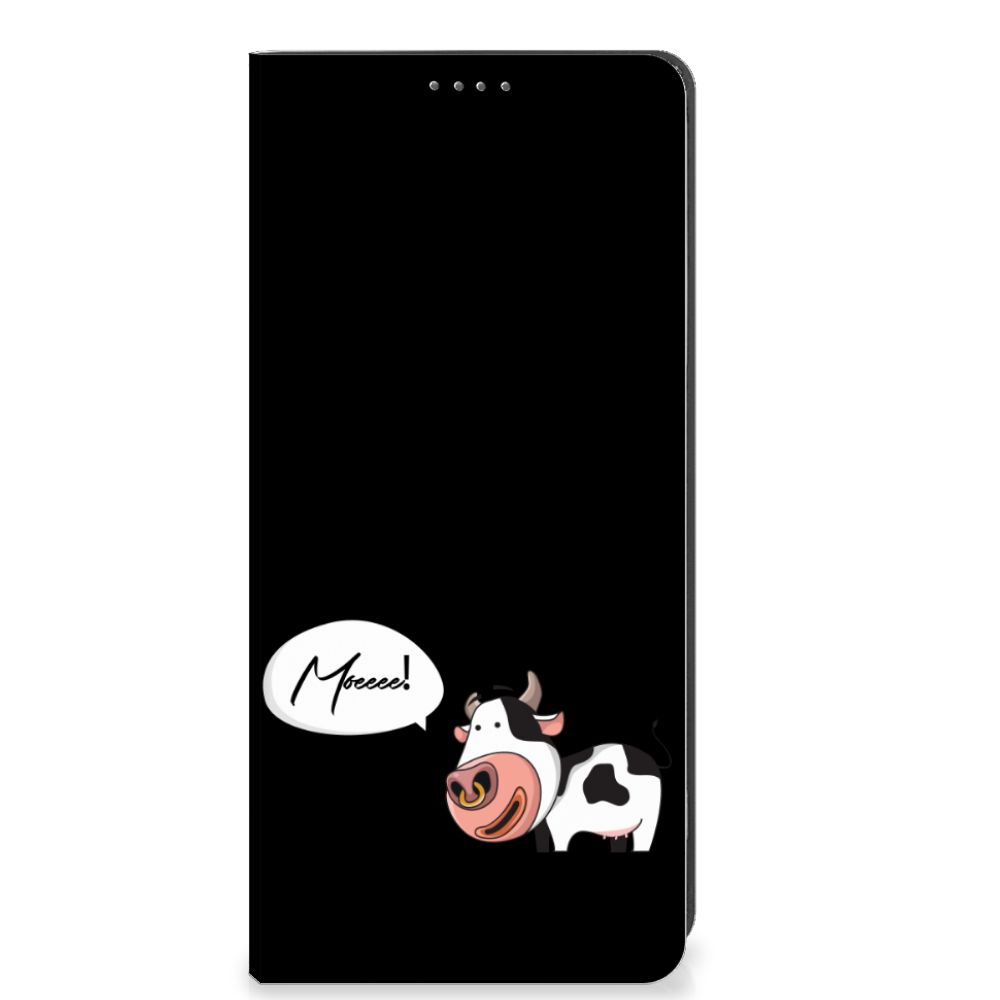 OPPO A78 | A58 5G Magnet Case Cow met een schattige koe en de tekst 'Mooe!' voor bescherming en gebruiksgemak.