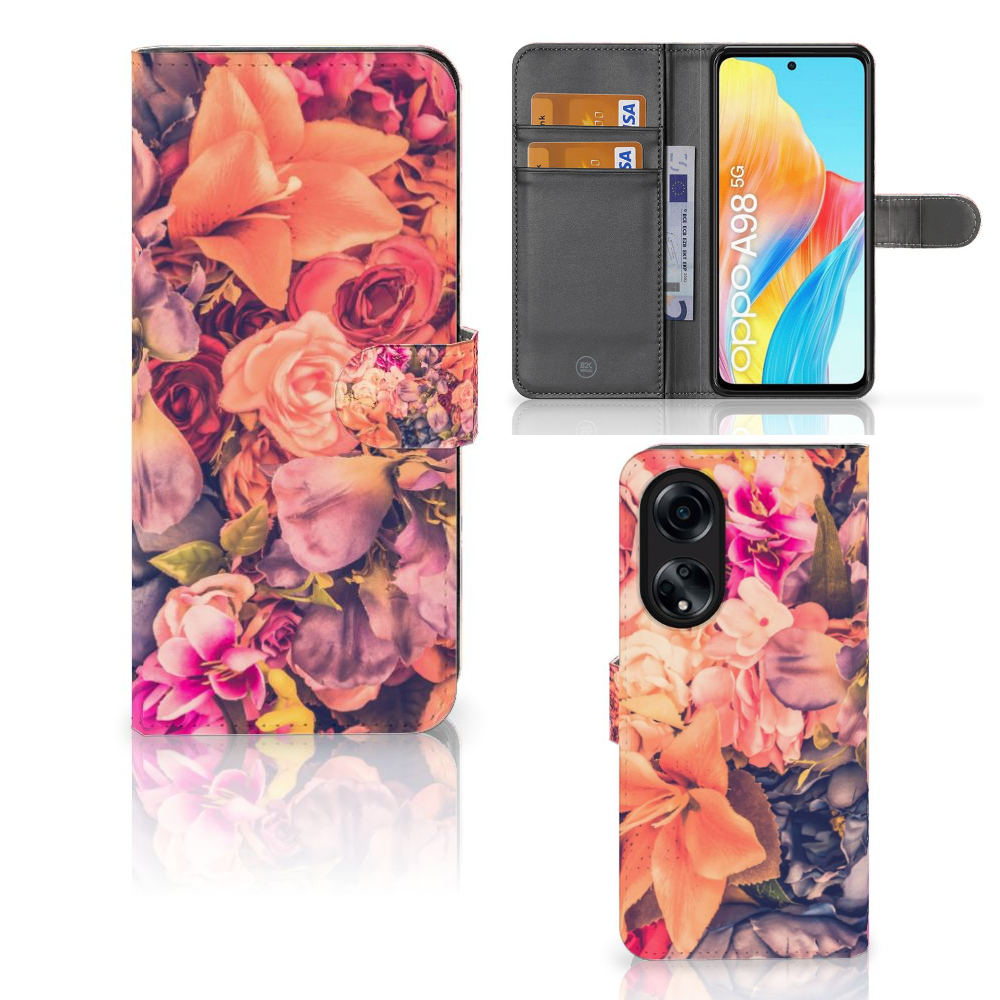 OPPO A98 5G Hoesje Bosje Bloemen boekhoesje bloemen multi view