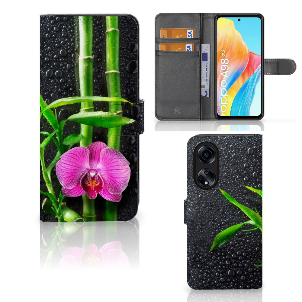 OPPO A98 5G Hoesje Orchidee design orchidee aanzicht