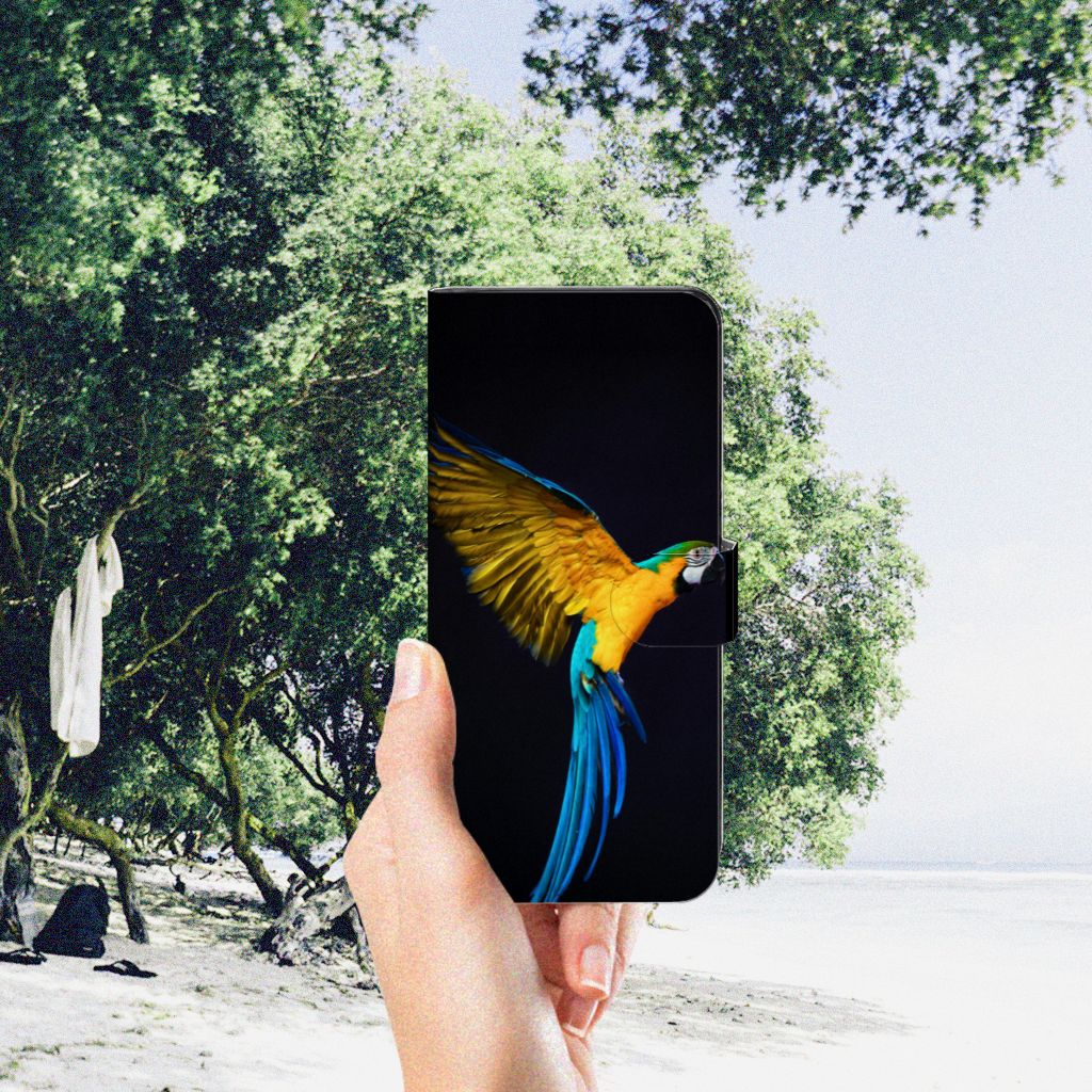 OPPO A98 5G Telefoonhoesje met Pasjes Papegaai telefoonhoes papegaai ontwerp hand aanzicht