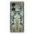 OPPO A98 Case Beige Flowers telefoonhoesje blauw goud design zijaanzicht