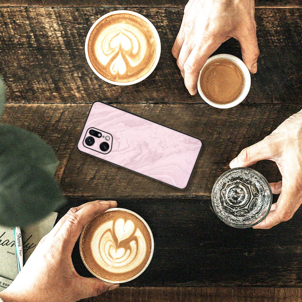 OPPO Find X5 Pro Marmeren Print Telefoonhoesje Marble Pink - Origineel Cadeau Vriendin B2C Telecom