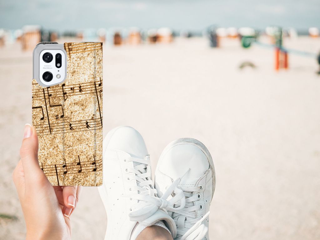 OPPO Find X5 Pro Stand Case Bladmuziek - B2C Telecom