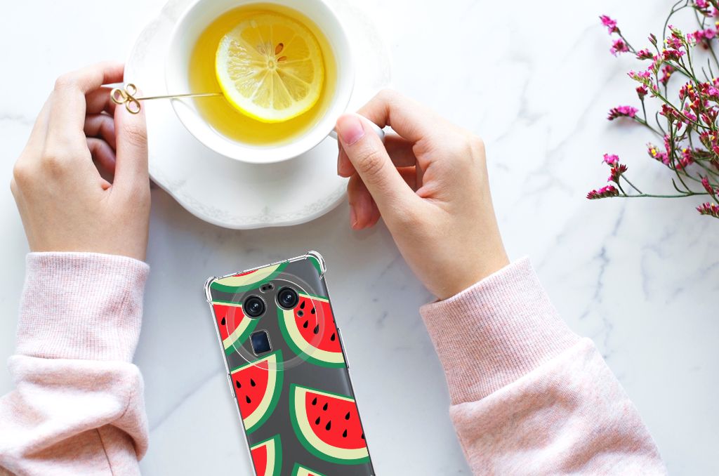 OPPO Find X6 Beschermhoes Watermelons bovenaanzicht telefoonhoesje met handen en thee