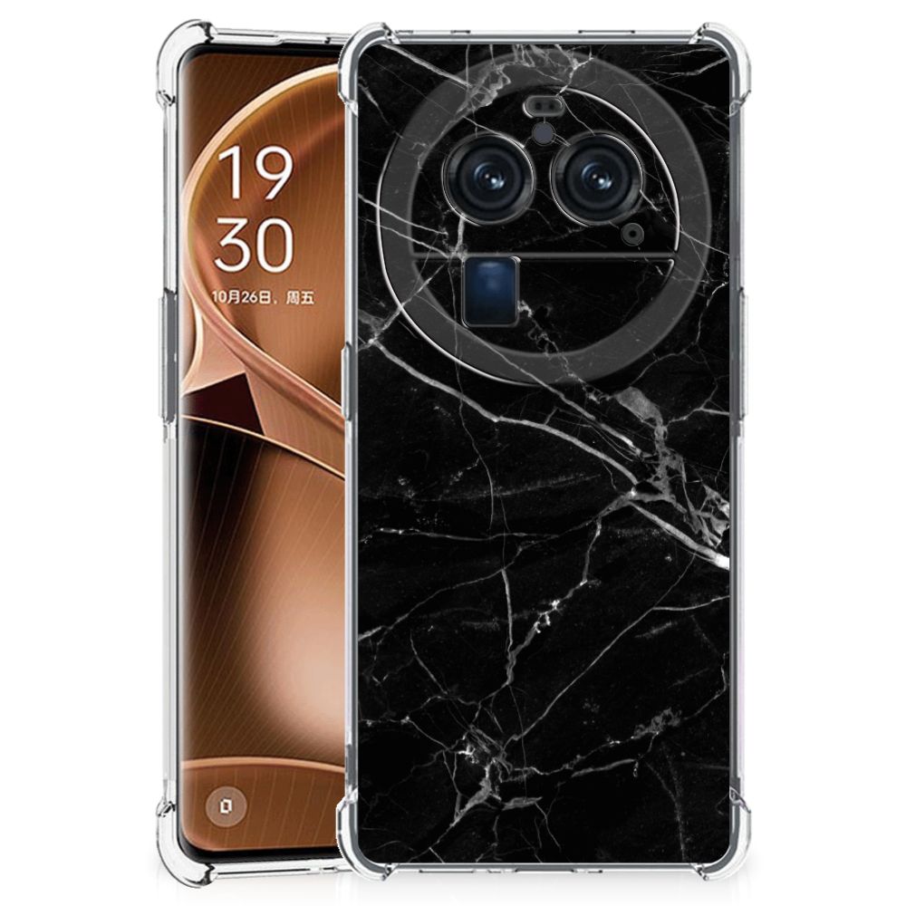 OPPO Find X6 Pro Anti-Shock Hoesje Marmer Zwart - Origineel Cadeau Vader B2C Telecom