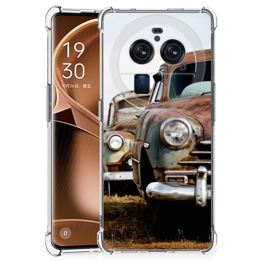 OPPO Find X6 Pro Anti-shock Hoesje met foto Vintage Auto design vintage auto aanzicht