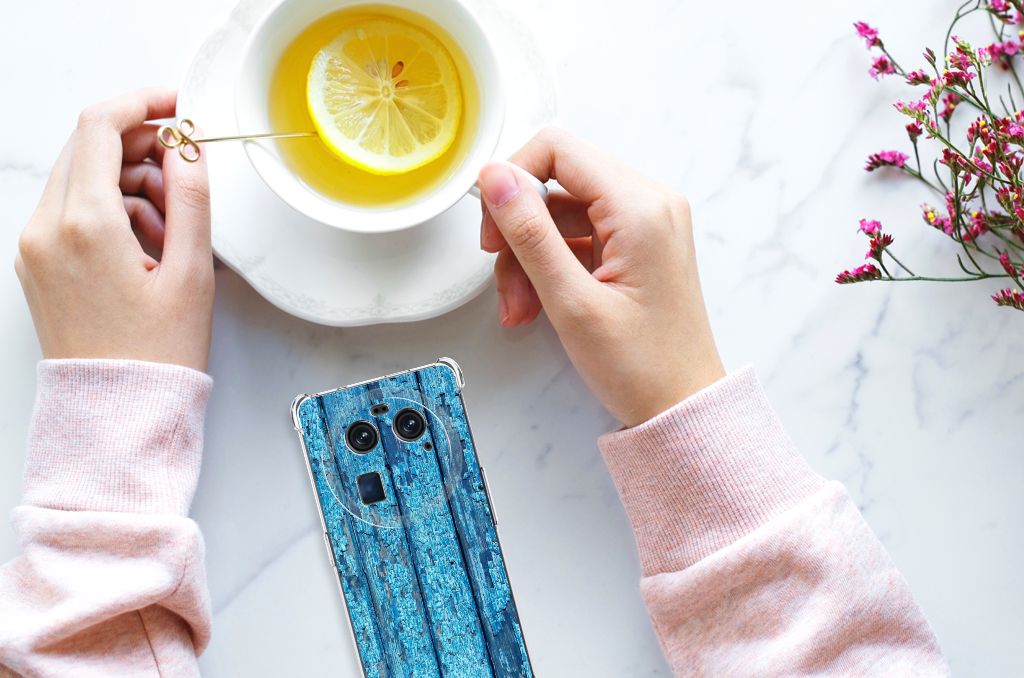 OPPO Find X6 Stevig Telefoonhoesje Wood Blue B2C Telecom