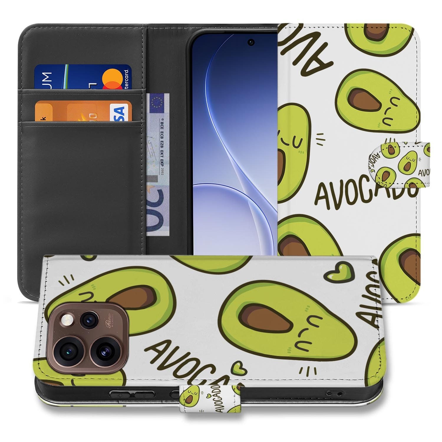 Portemonnee hoesje OPPO Reno15 Pro Avocado Singing achterzijde met camera-uitsparing