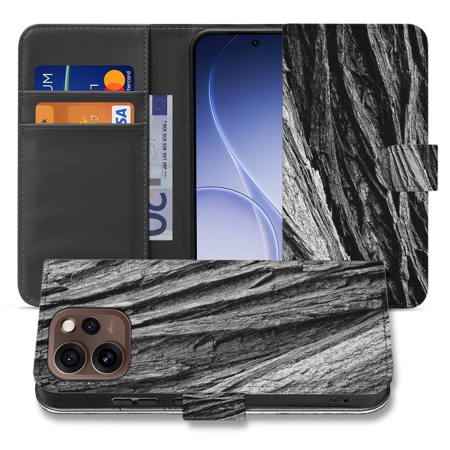 Wallet hoesje OPPO Reno15 Pro Boomschors achterzijde met camera-uitsparing