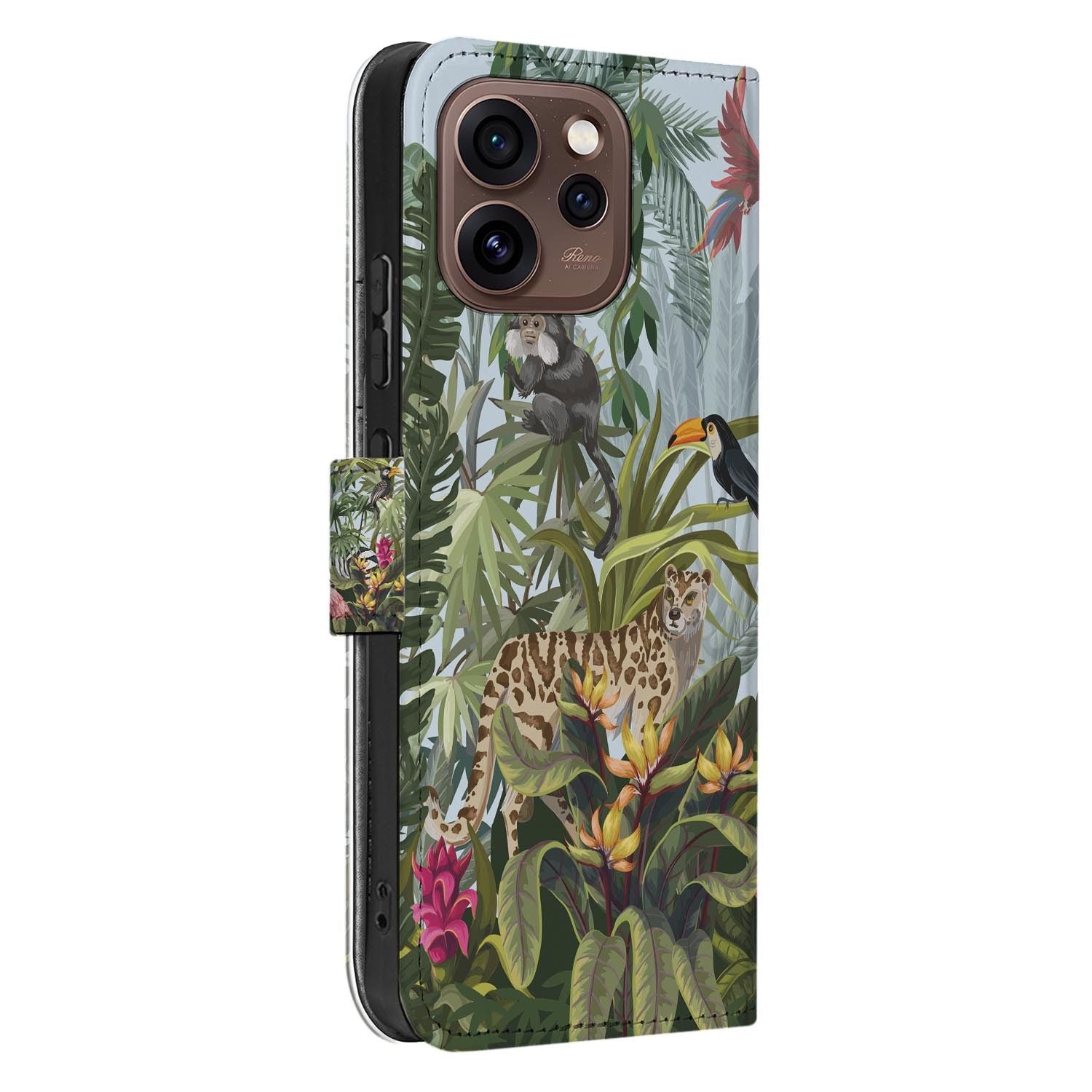 Book case hoesje OPPO Reno15 Pro Jungle achterzijde met camera-uitsparing