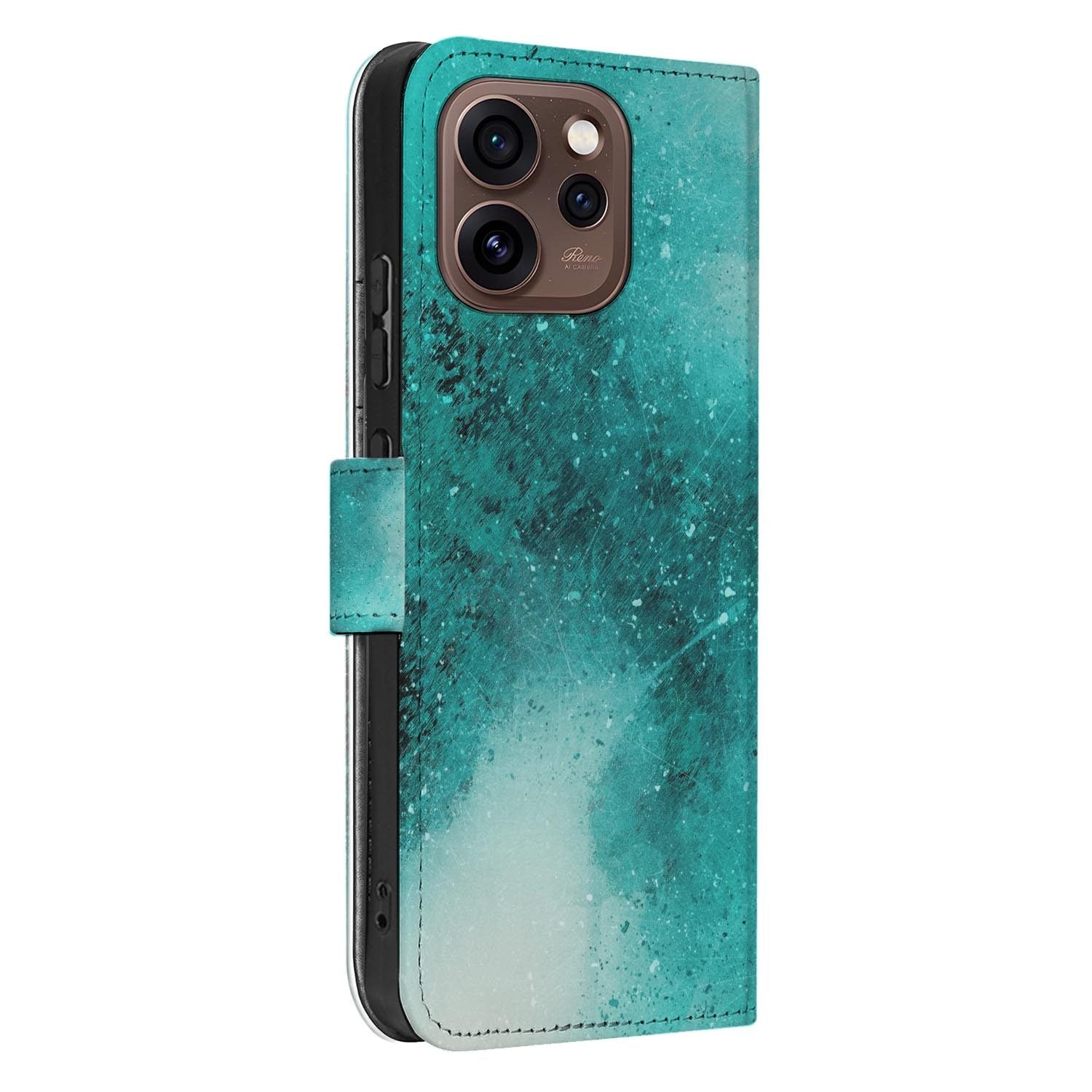 Book case hoesje OPPO Reno15 Pro Painting Blue achterzijde met camera-uitsparing