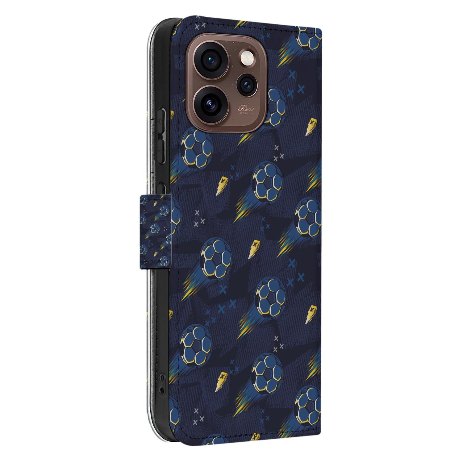 Hoesje met pasjeshouder OPPO Reno15 Pro Voetbal zijaanzicht met magneetsluiting