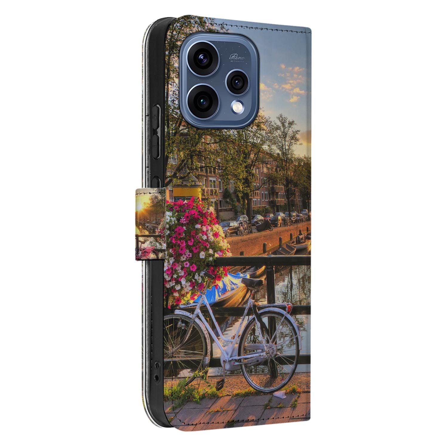 OPPO Reno15 bookcase hoesje Amsterdamse Grachten â hoesje half opengeklapt