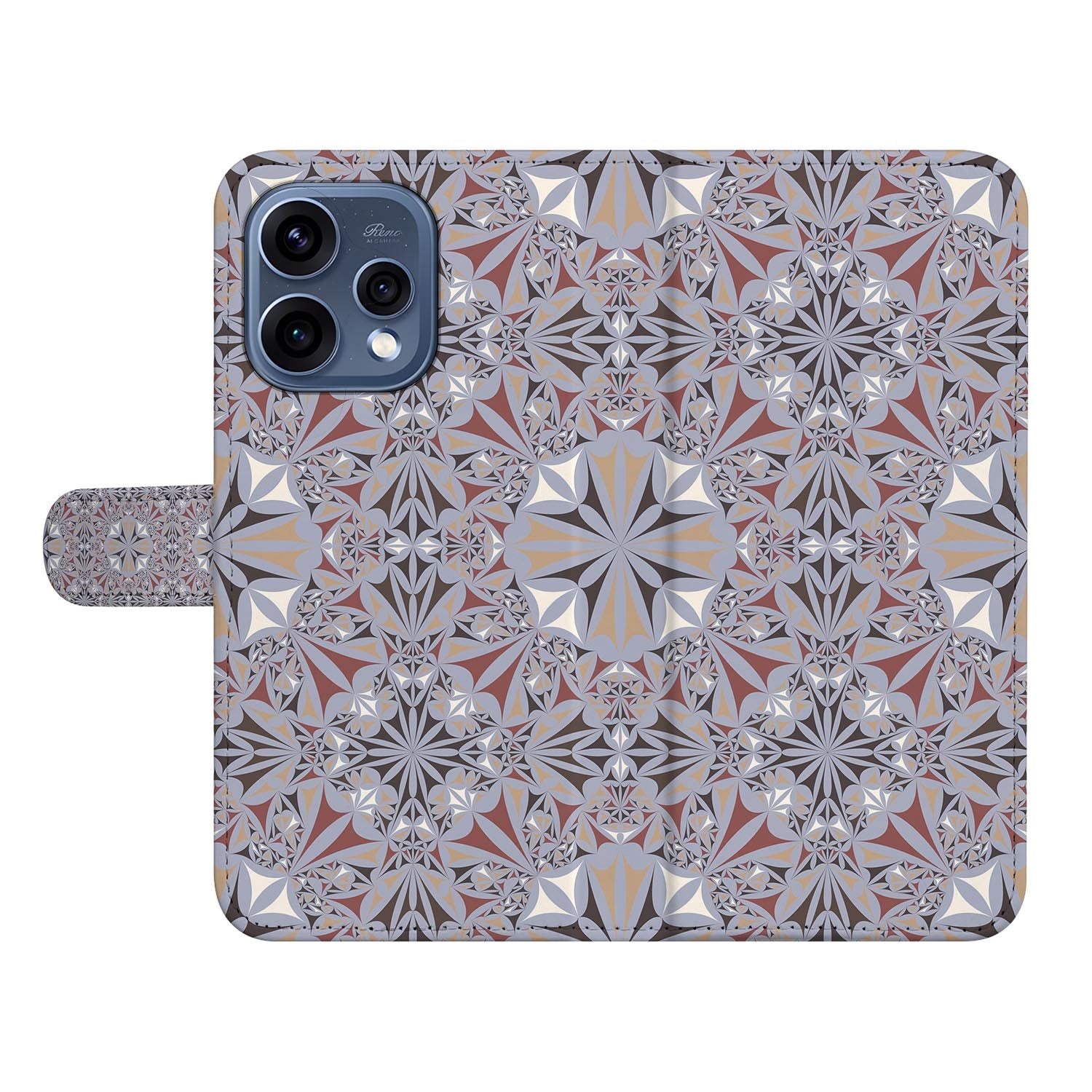 OPPO Reno15 portemonnee hoesje Bloementegels â detail van de print