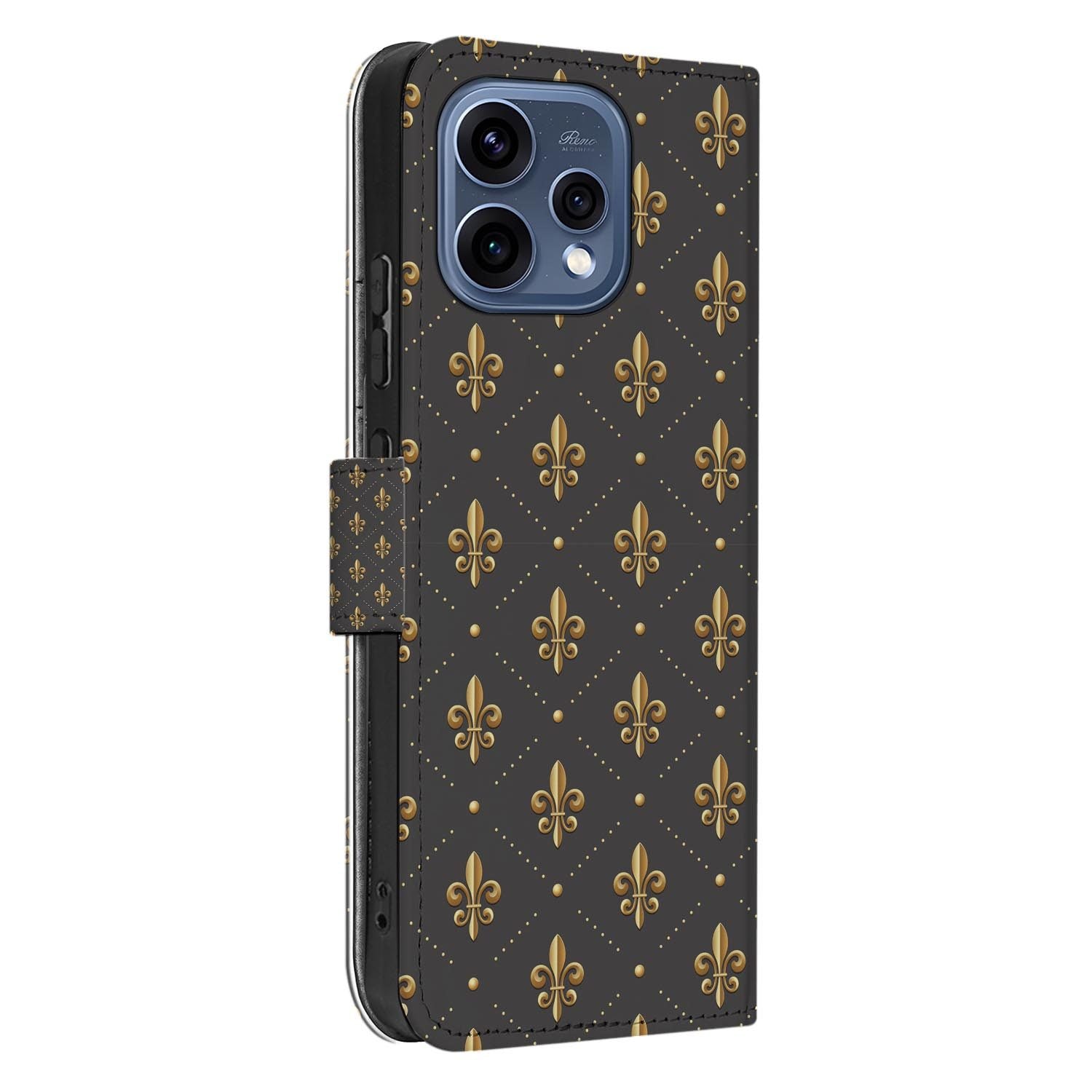 OPPO Reno15 bookcase hoesje Franse Lelie â randafwerking en stiksel