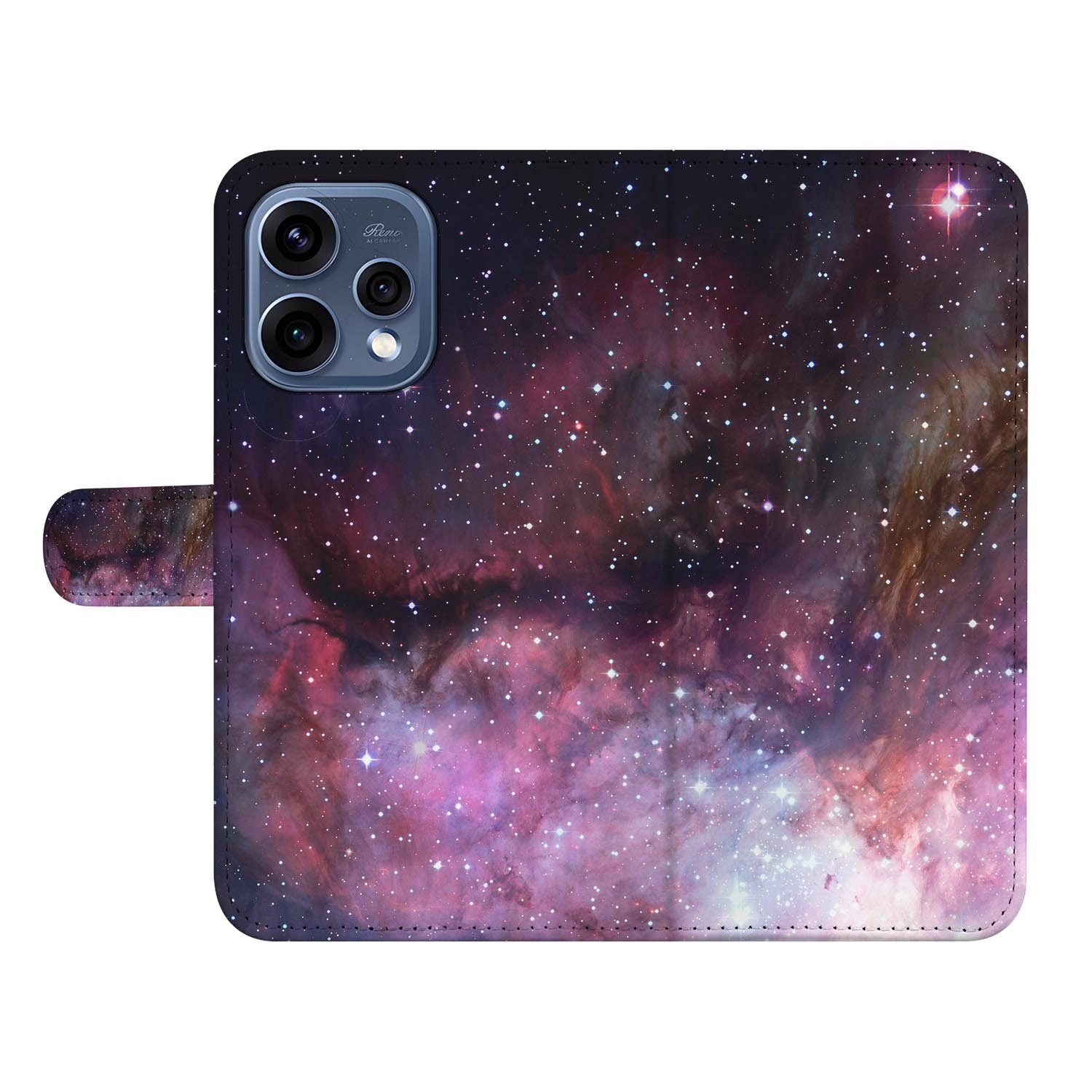 OPPO Reno15 book case hoesje Heelal â randafwerking en stiksel