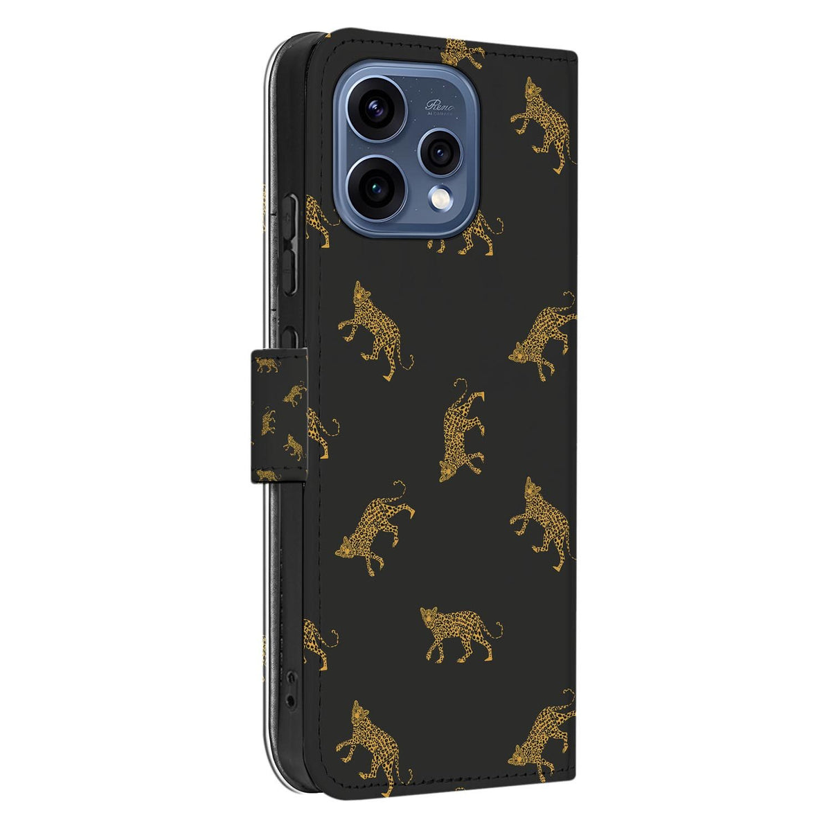 OPPO Reno15 portemonnee hoesje Luipaardprint Goud â hoesje in de hand