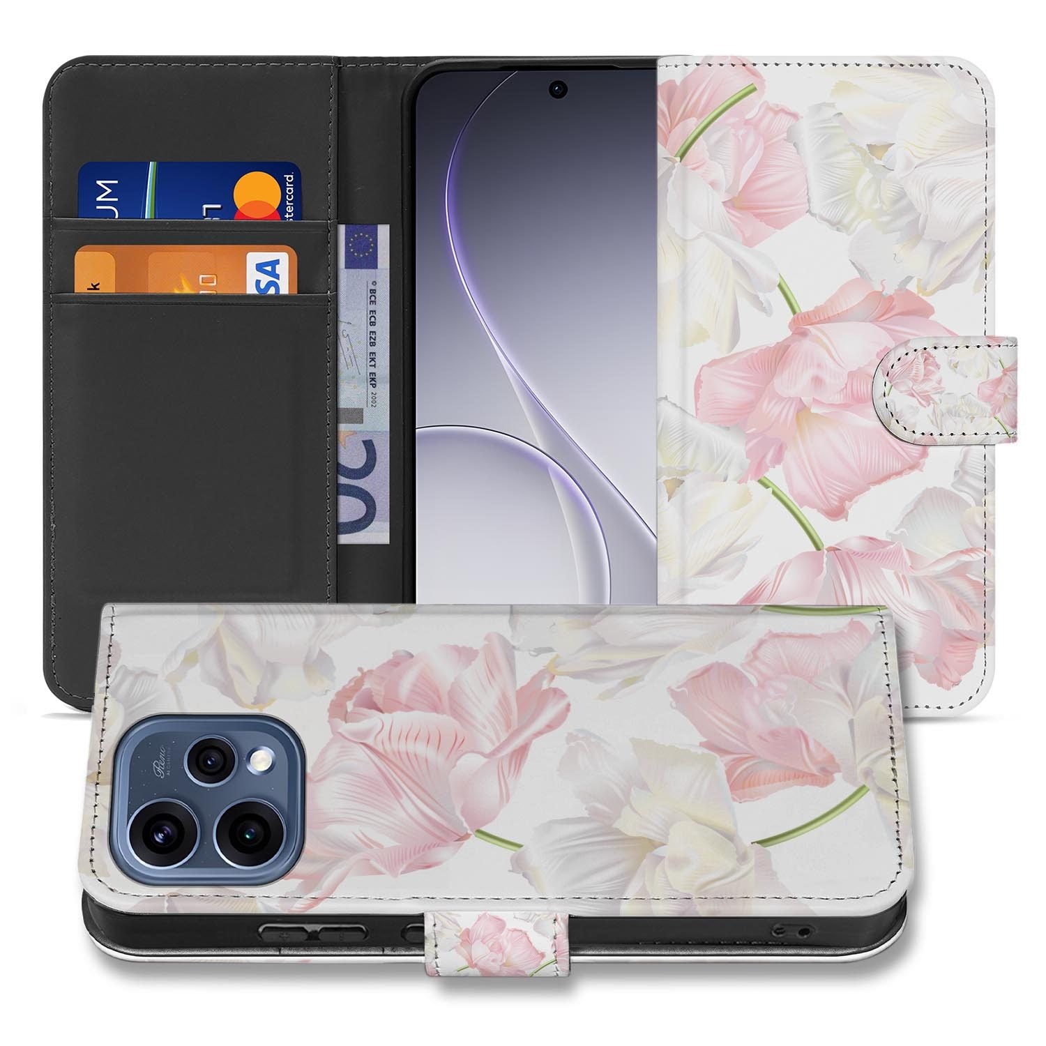 OPPO Reno15 boekhoesje Lovely Flowers â hoesje in de hand